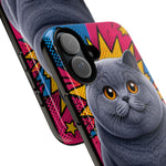 British Shorthair Round Pop Art Tough Phone Case