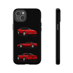 C4 Corvette Art Phone Case Red, Three-View Vector Cover, Gift