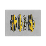 1969 Mach 1 Fastback Yellow Mustang Blanket | Velveteen Microfiber