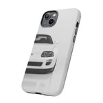 White MK4 Supra Phone Case, Retro 90s JDM Tough Cover for Car Enthusiasts