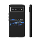 Blue C7 Z06 Sports Car Tough Phone Case Track Style Cover Gift