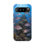 Snapper Reef Phone Case, Sunlit School Ocean Fishing Tough Cover
