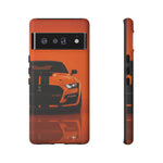 Orange Mustang Art Phone Case, GT500 American Muscle Car Tough Cover for Male