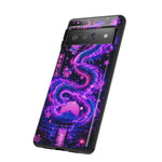 Neon Dragon Smoke Trail Vaporwave Art Tough Phone Case