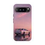 Silver Skyline R34 at Sunset Phone Case | Car Reflection Sky Case