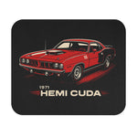 1971 HEMI Cuda Mouse Pad Red Plymouth Mopar Muscle Car Retro Desk Gift