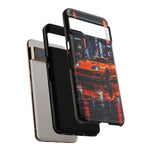 Orange Supra Phone Case, Neon City Night JDM Sports Car Tough Cover