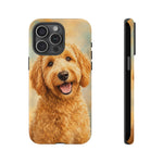 Goldendoodle Fluffy Curls Portrait Art Tough Phone Case