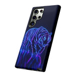 Neon Blue Tiger phone case | tough protective cover