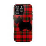 Scottish Terrier Silhouette Plaid Art Tough Phone Case