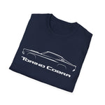 1970 Torino Cobra Outline Silhouette Muscle T-Shirt Line Art Silhouette Emblem Car Fan Gift