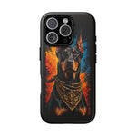 Doberman Bandana Portrait Tough Phone Case - Color Splash