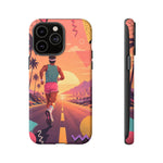 Retro Runner Sunset phone case | 80s Vaporwave jogging design