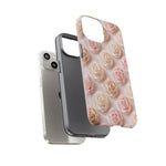 Silk Rose Phone Case, Blush Pink Floral Pattern Tough Cover, Gift
