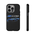 Blue C7 Z06 Sports Car Tough Phone Case Track Style Cover Gift