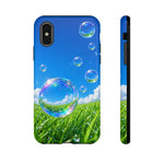 Bubbles Over Grass phone case | Tough Cover