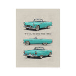 Turquoise 1955 Thunderbird Illustration Blanket | Retro Classic Car Throw