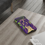 Boxer Halftone Portrait Tough Phone Case - Green and Violet