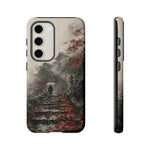 Autumn Temple Steps phone case | Japanese watercolor landscape cover