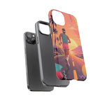 Retro Runner Sunset phone case | 80s Vaporwave jogging design