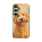 Goldendoodle Fluffy Curls Portrait Art Tough Phone Case