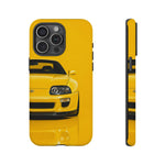 Yellow Supra Phone Case, MK4 90s JDM Legend Tough Protective Cover for Men