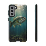 Largemouth Bass Phone Case, Sunlit Underwater Tough Cover, Gift