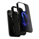 Glitch Wolf Howl Art Tough Phone Case - Blue Violet