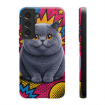 British Shorthair Round Pop Art Tough Phone Case