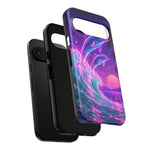 Neon Dolphin Ocean Vaporwave Art Tough Phone Case