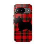 Scottish Terrier Silhouette Plaid Art Tough Phone Case