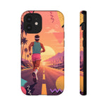 Retro Runner Sunset phone case | 80s Vaporwave jogging design