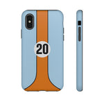 Blue Orange 20 Retro Endurance Racing Stripe Tough Phone Case Cover