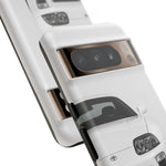 White MK4 Supra Phone Case, Retro 90s JDM Tough Cover for Car Enthusiasts