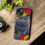 British Shorthair Round Pop Art Tough Phone Case