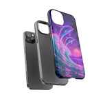 Neon Dolphin Ocean Vaporwave Art Tough Phone Case