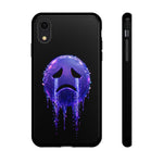 Glitch Sad Face Phone Case, Anime Melt Static Tough Cover