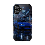 Skyline GT-R R34 Bayside Blue Tokyo Night Art Tough Phone Case
