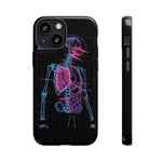 Neon Anatomical Skeleton Phone Case | Internal Displacement Art