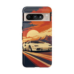 Retro Sunset Countach phone case | Sports car tough cover