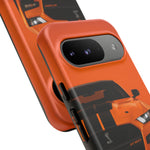Orange Mustang Art Phone Case, GT500 American Muscle Car Tough Cover for Male