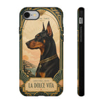 Doberman Art Deco 'La Dolce Vita' Phone Case | Vintage Dog Design