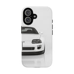 White MK4 Supra Phone Case, Retro 90s JDM Tough Cover for Car Enthusiasts
