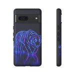 Neon Blue Tiger phone case | tough protective cover