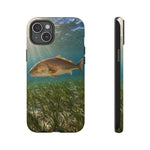 Redfish Phone Case, Seagrass Flat Underwater Art Cover
