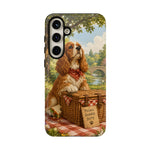 Cocker Spaniel Picnic Scene phone case | vintage dog art