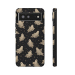 Vintage Ghost Pattern phone case | Halloween spooky stars design