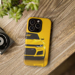 Yellow Camaro Phone Case, ZL1 American Muscle Car Tough Cover for Chevy Owners