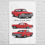 1963 Galaxie 500 Wall Banner Flag 34x56 Classic Car Garage Decor