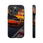 Orange C8 Z06 Flat Plane V8 Speed Art Tough Phone Case